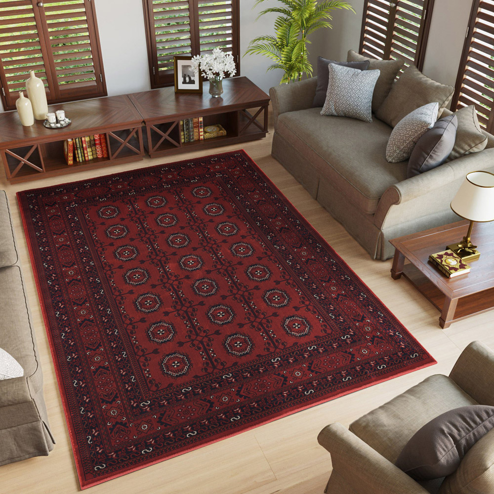 Desire Rugs Yasmin Red Traditional Bukhara Oriental Style Rug 80 x 150cm Image 5