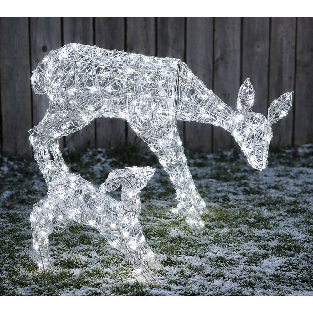 Xmas Haus 230 Bright LED Acrylic Mother and Baby Deer Christmas Decoration Image 2