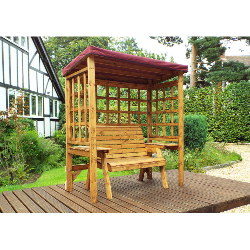 Charles Taylor Wentworth 2 Seater Arbour with Burgundy Roof Cover Image 2
