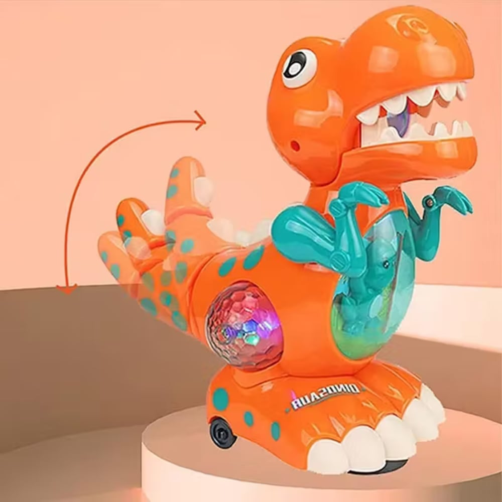 Alivio Orange Crawling Walking Musical LED Dinosaur Toy Image 3