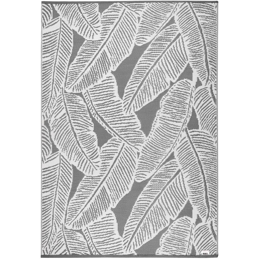 Fine Leaf Outdoor Rug - Charcoal Image 1