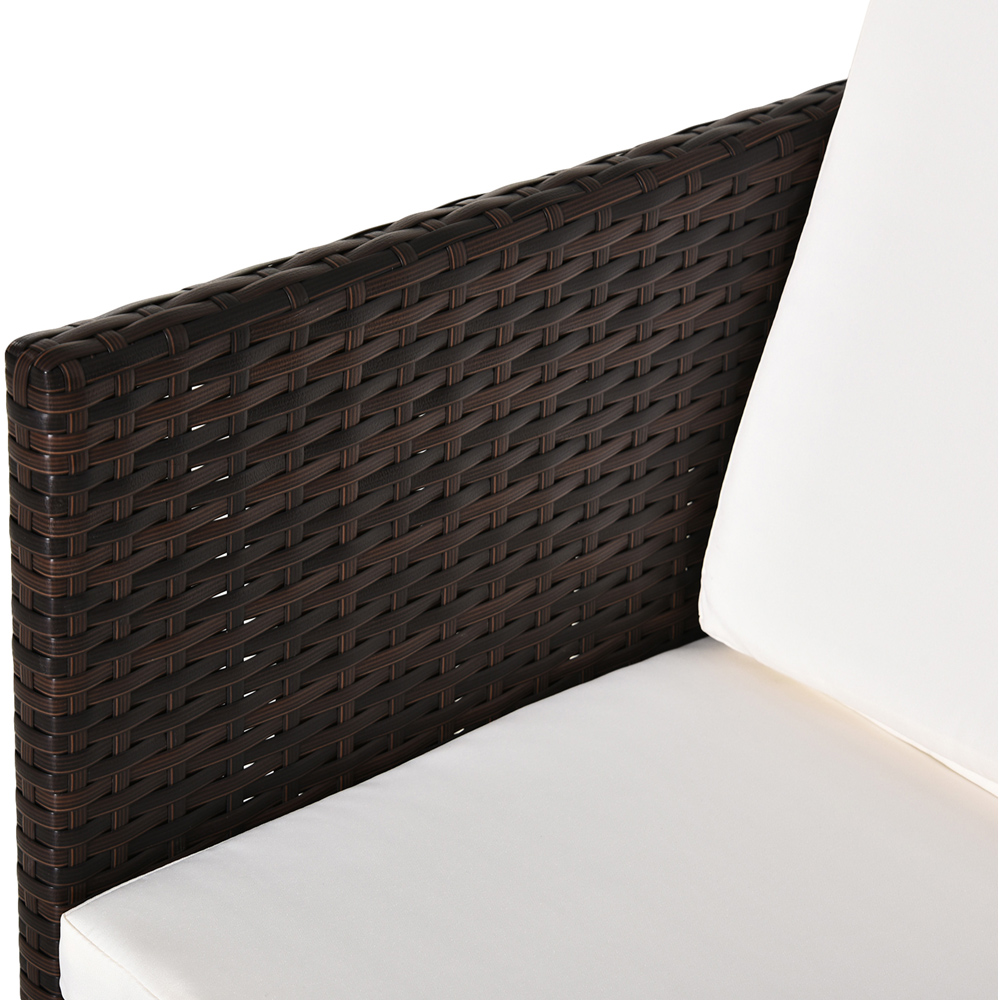 Outsunny Rattan 4 Seater Garden Dining Set Brown Image 6