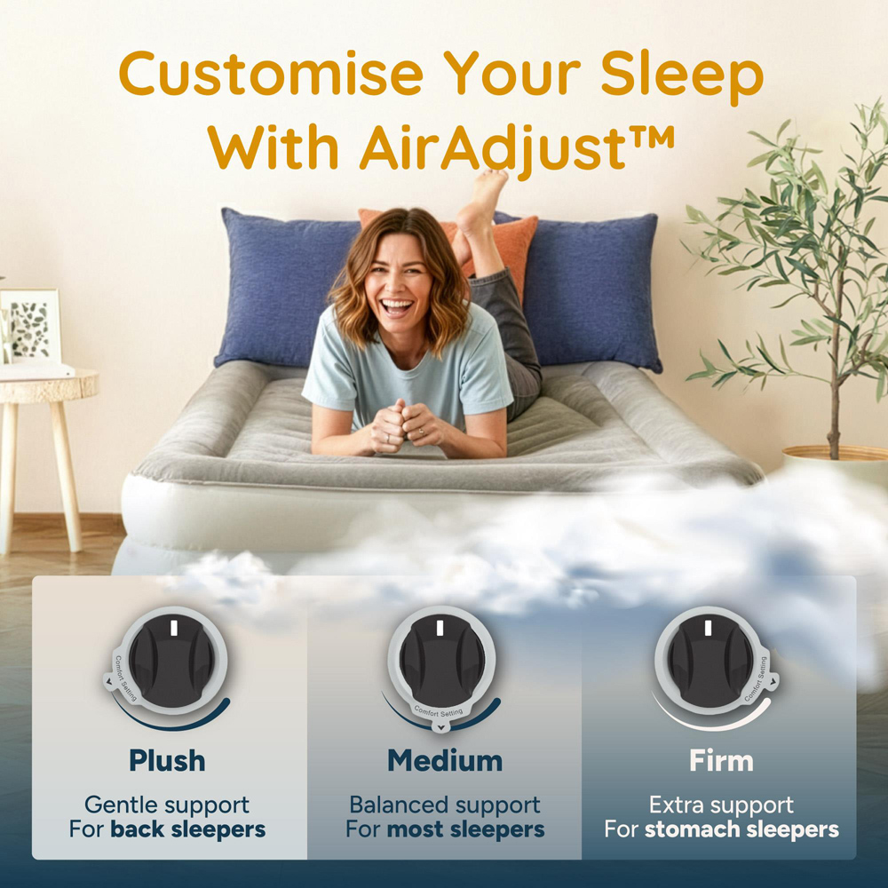 Huddle Single Never Deflate Airbed with Dual-Action Pump Carry Bag and USB Plug Image 5