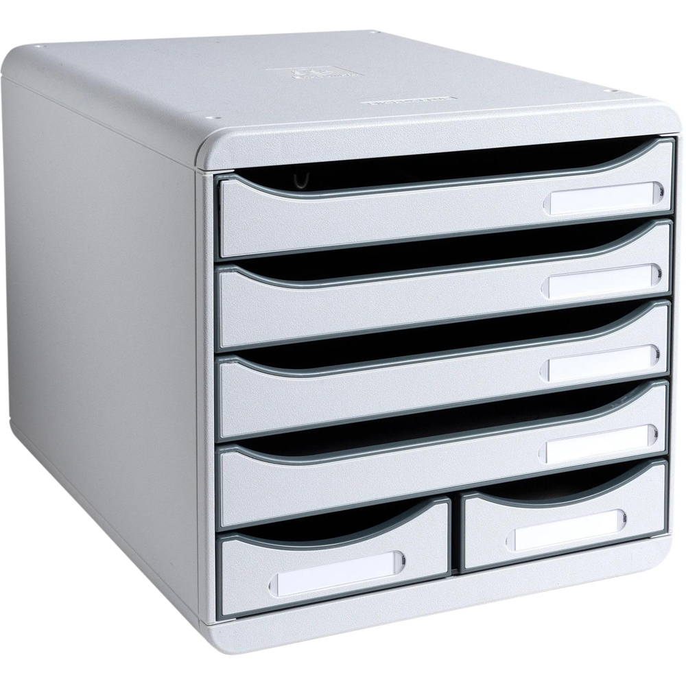 Exacompta Big Box Maxi Office 6 Drawer Light Grey Filing Module Image 3