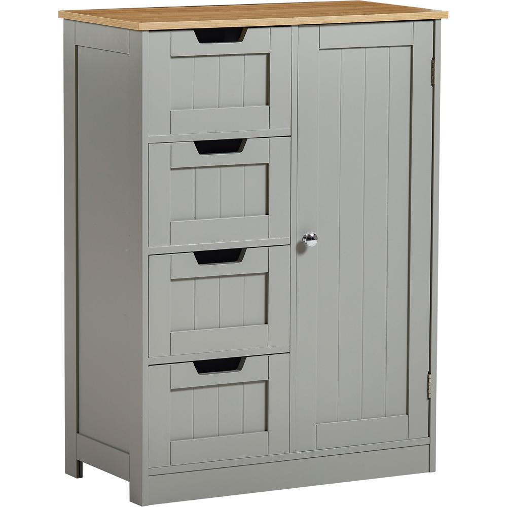 Bath Vida Priano Single Door 4 Drawer Grey Floor Cabinet Image 2
