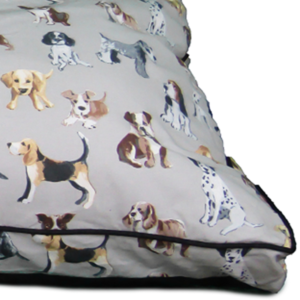 Snug & Cosy Dog Print Large Pet Lounger Bed Image 3