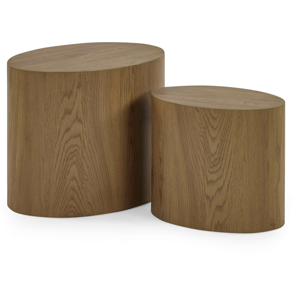 Julian Bowen Toba Light Oak Effect Nest of Tables Set of 2 Image 3