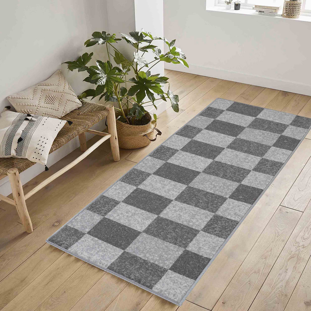 Desire Rugs Havana Grey Square Anti Slip Door Mat 300 x 80cm Image 2