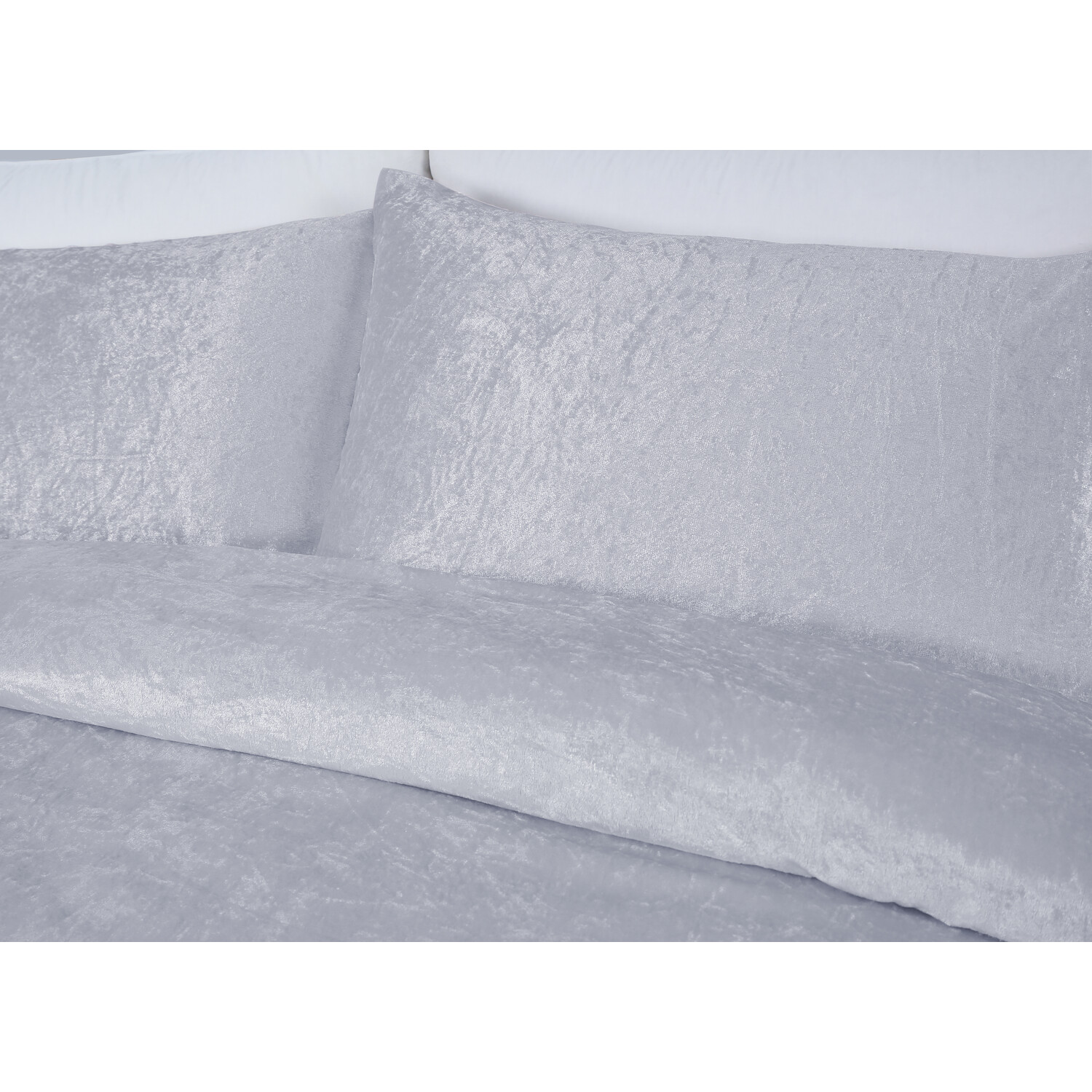 Crushed Velvet Duvet Cover and Pillowcase Set - Superking Image 4
