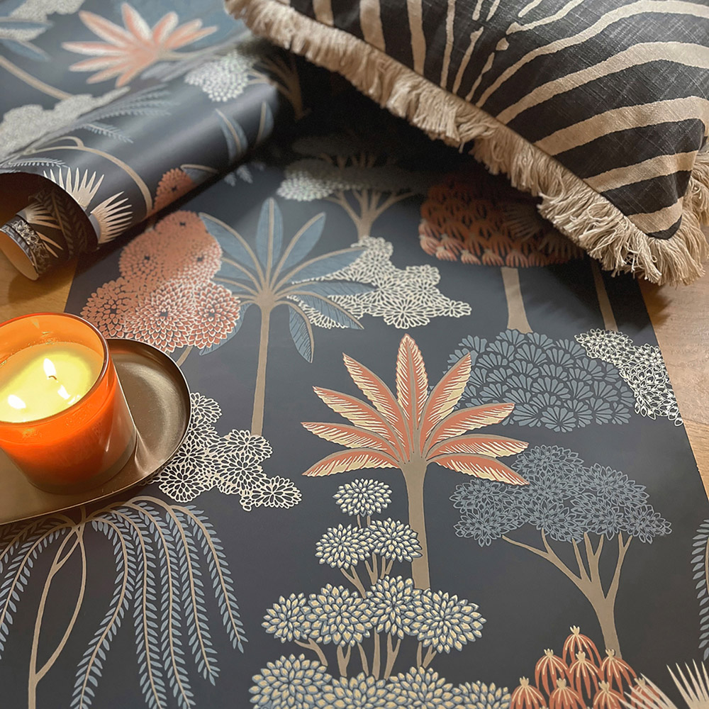 Belgravia Decor Akiko Tree Blue Wallpaper Image 4