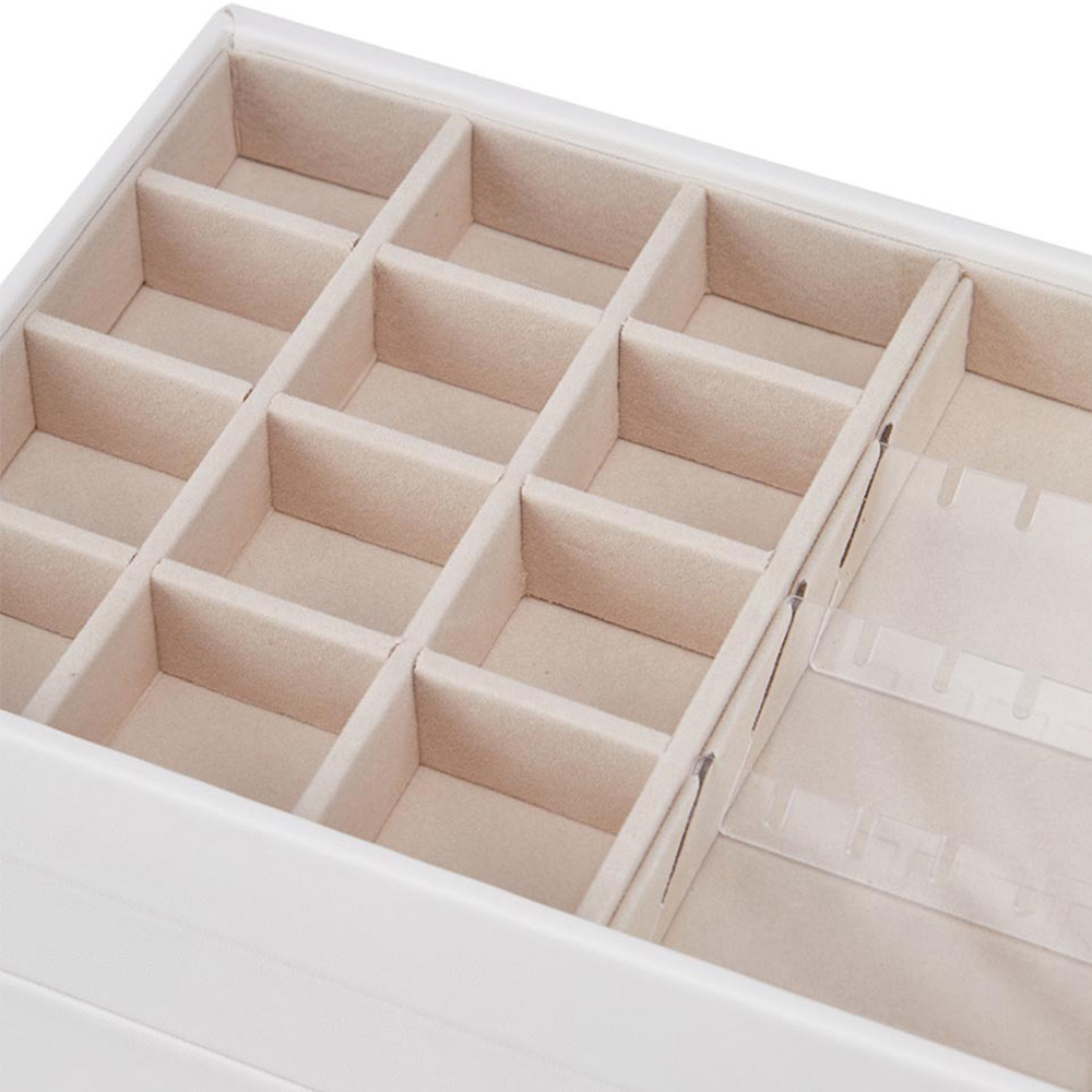 H&O Direct 4 Tier White Jewellery Storage Box with Transparent Lid Image 4