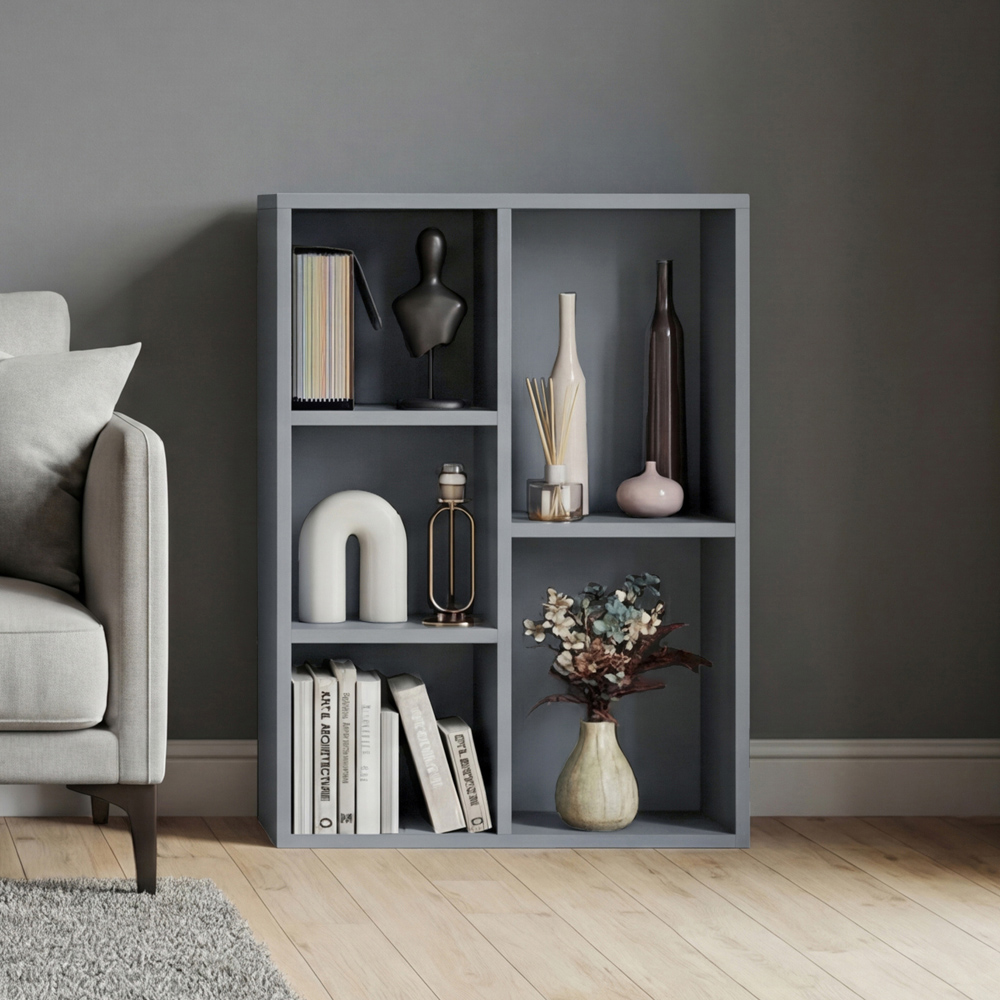 VIDA DESIGNS 5 Shelf Grey Cube Storage Unit Image 3