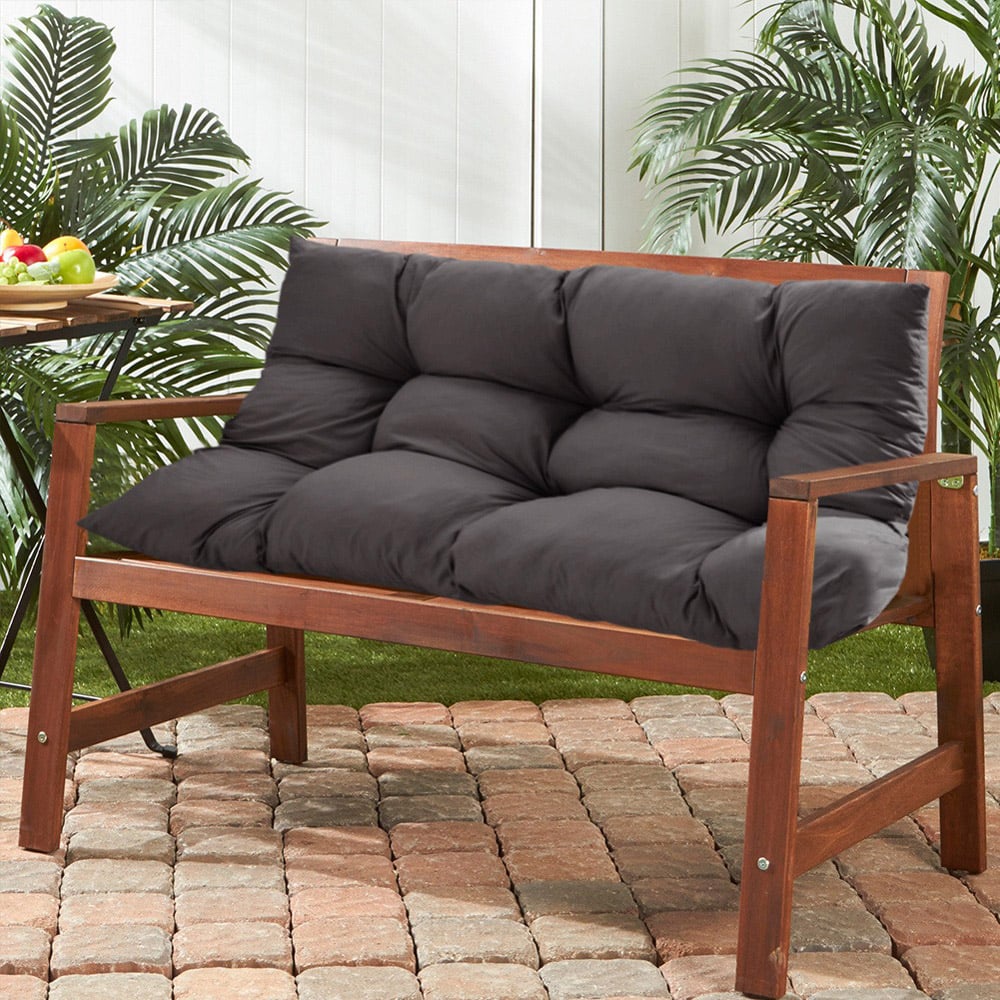 Living and Home Dark Grey Rectangular Tufted Seat Cushion Image 5