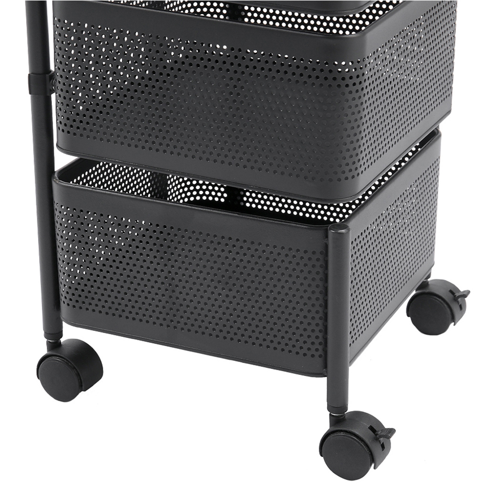 Living and Home 5 Tier Square Basket Rolling Kitchen Cart Image 4