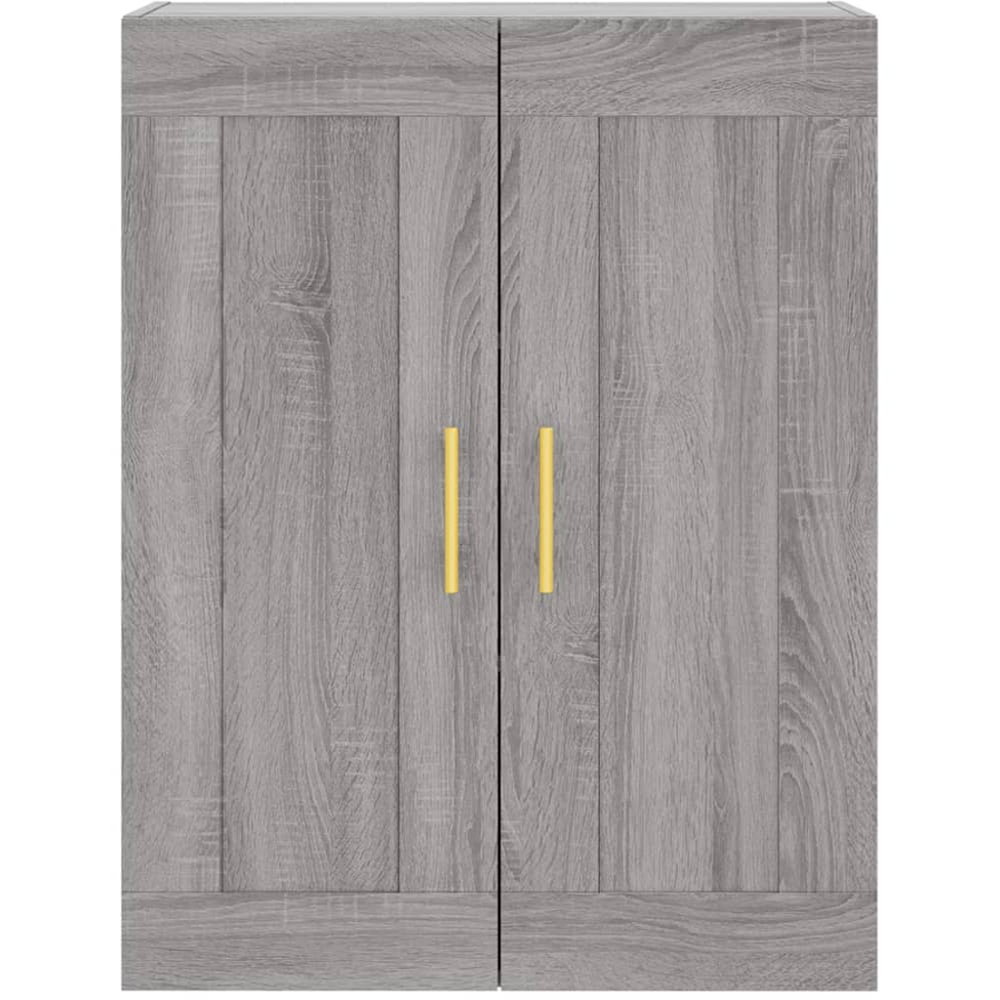 vidaXL 4 Door Grey Sonoma Tall Highboard with Gold Handle Image 6