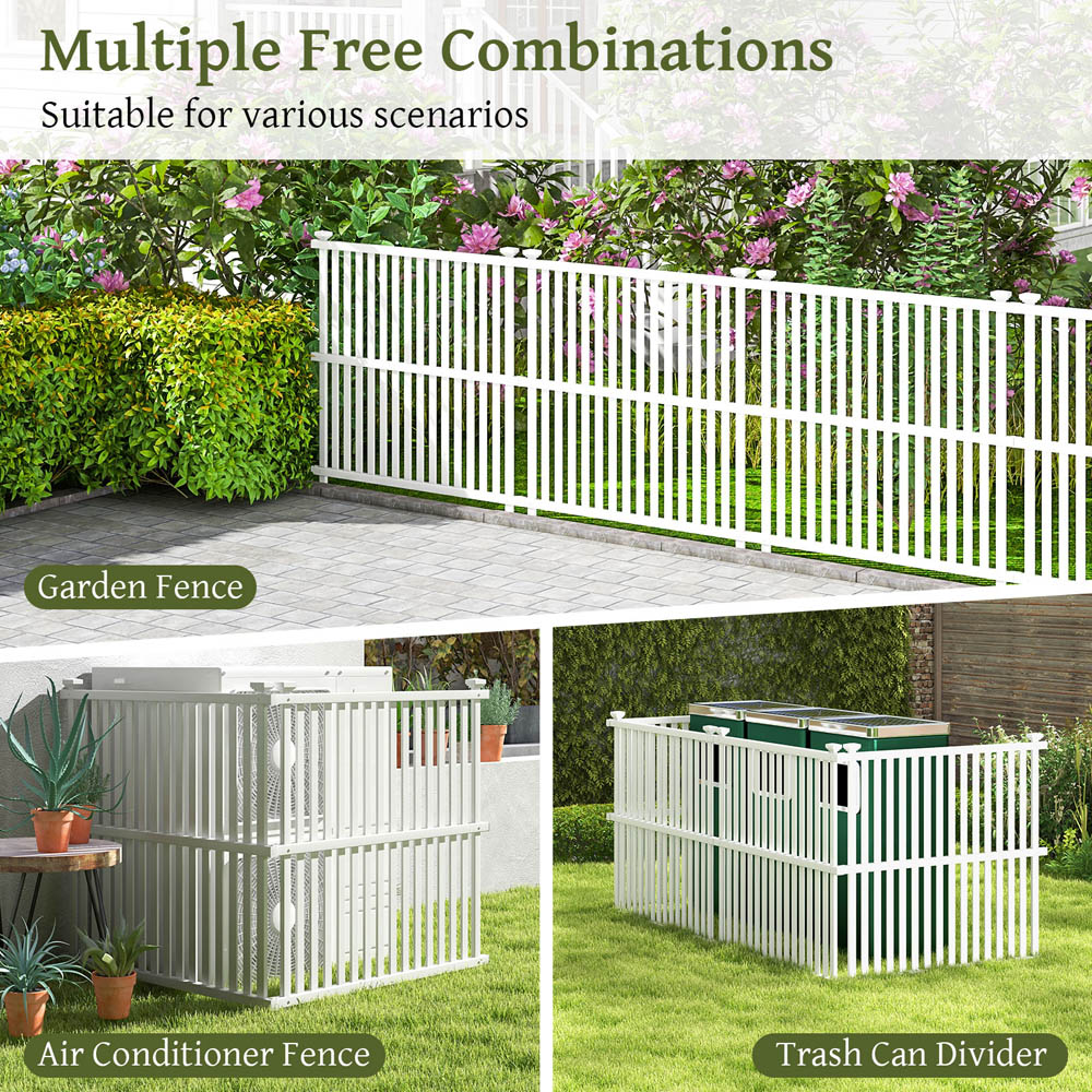Costway White Air Conditioner Fence Panel Image 8
