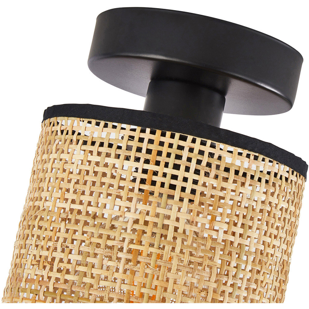 Happy Homewares Natural Woven Rattan Ceiling Light Fitting Image 4