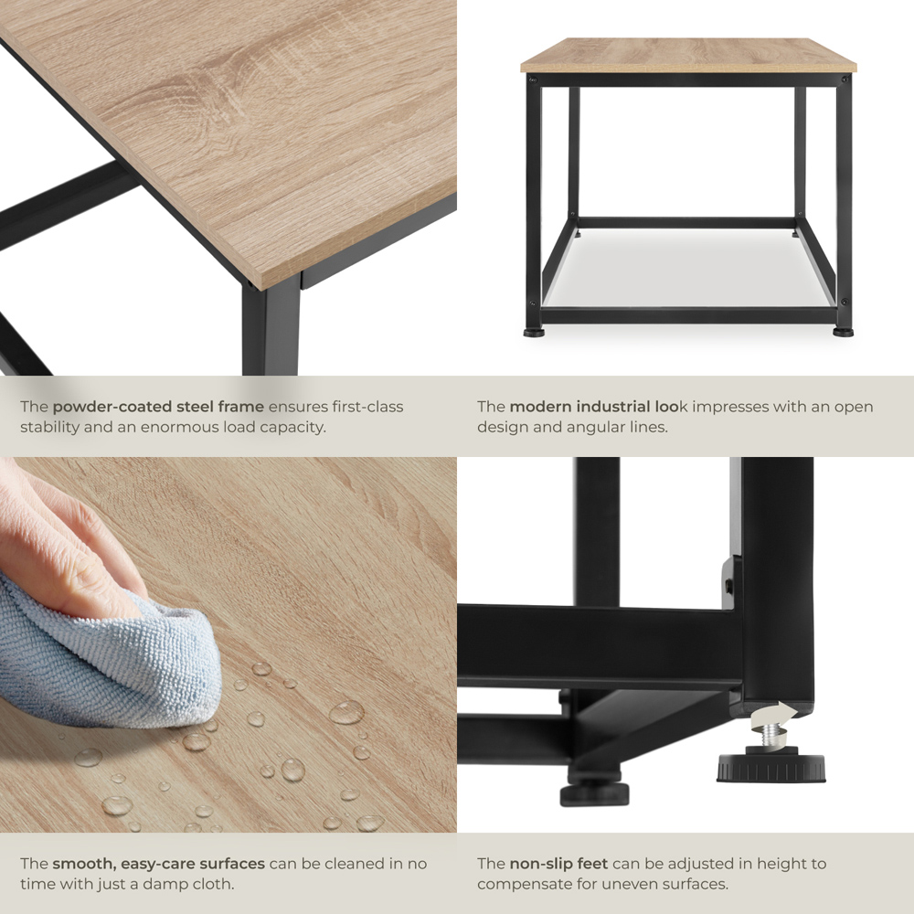 tectake Lynch Oak Sonoma Rectangular Coffee Table Image 4