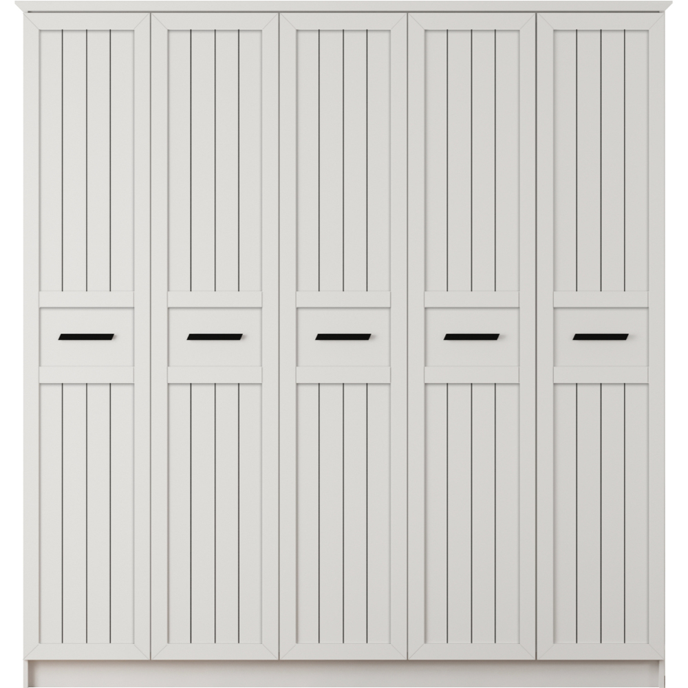 Evu VIENNA XL 5 Doors White Wardrobe Image 3
