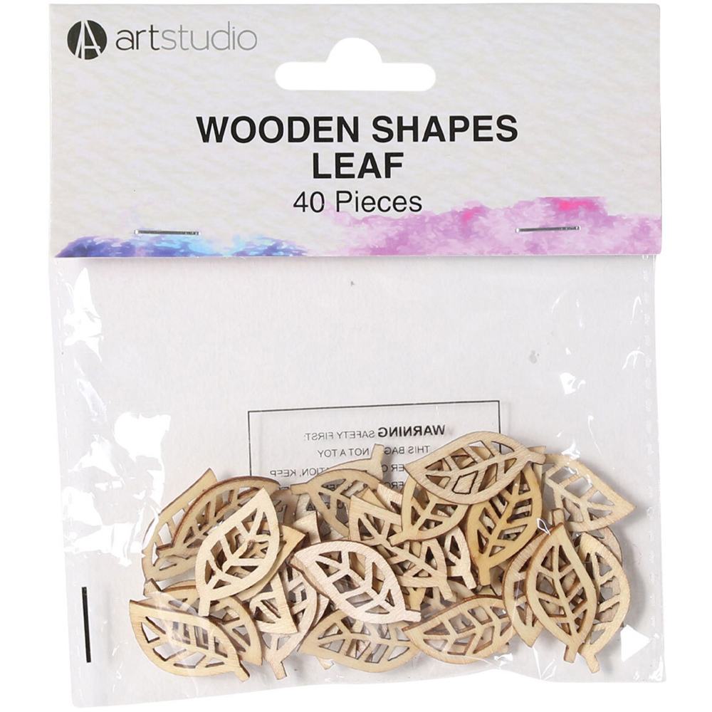 Pack of 40 Art Studio Wooden Leaf Shapes Image