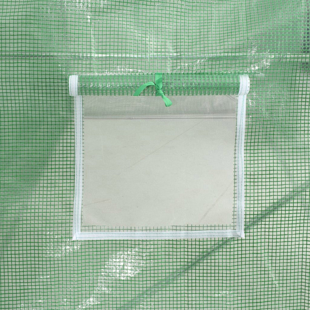 vidaXL Green Polyethylene Galvanised Steel Frame 13.1 x 6.5ft Greenhouse Image 6