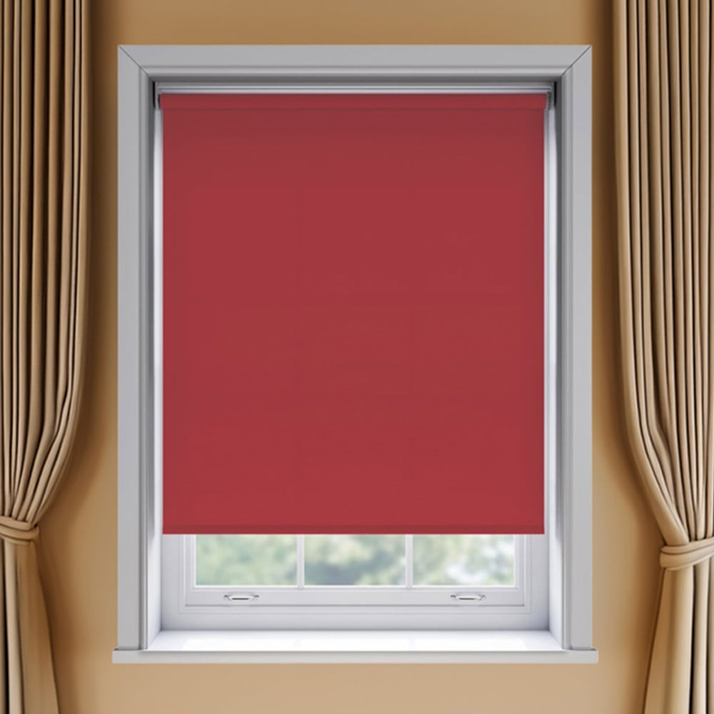 New Edge Blinds Thermal Blackout Roller Blind Red 135cm Image 1