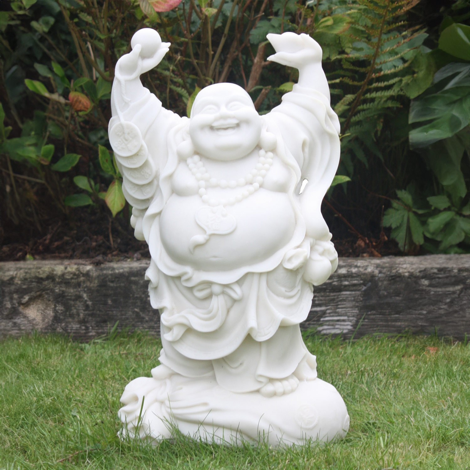 Enigma White Hands Up Buddha Ornament Image 2