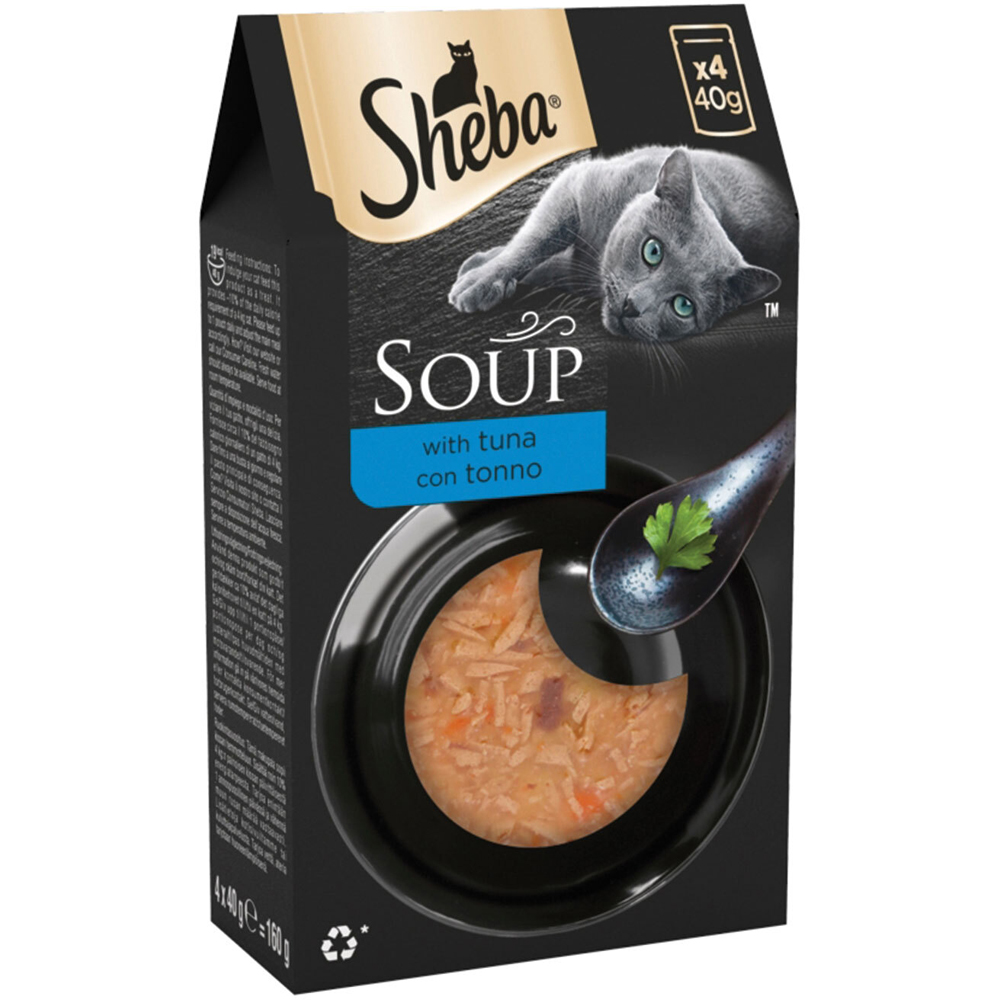 Sheba Classics Soup Adult Wet Cat Food Pouches with Tuna Fillets 40g 4 Pack Image 1