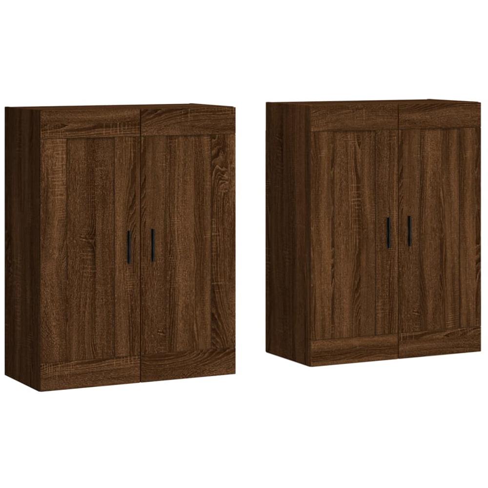 vidaXL 2 Door Brown Oak Wall Mounted Cabinet Set of 2 Image 2