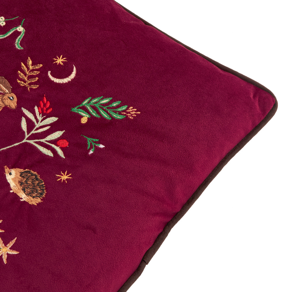 Furn Berry Woods Burgundy Velvet Reversible Cushion 45 x 45cm Image 4