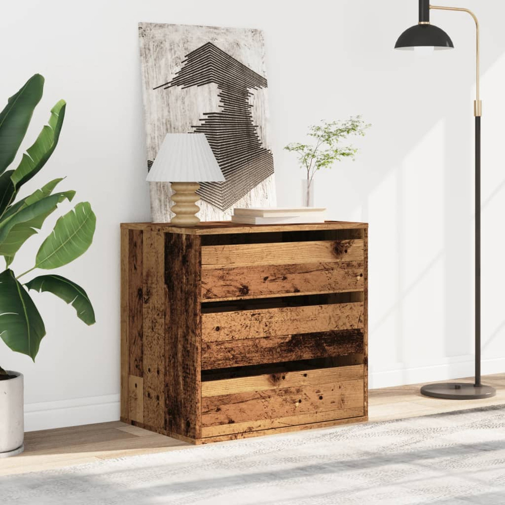 vidaXL 3 Drawer Old Wood Chest of Drawers Image 8