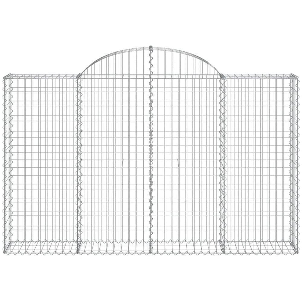 vidaXL Silver Galvanised Iron Arched Gabion Basket 120/140 x 30 x 200cm 20 Pack Image 2