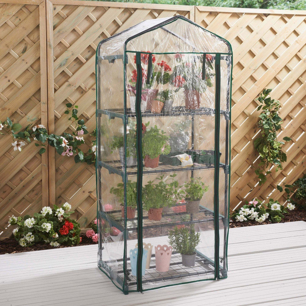 Gardenkraft 4 Tier Plastic PVC 2.3 x 1.6ft Greenhouse Image 2