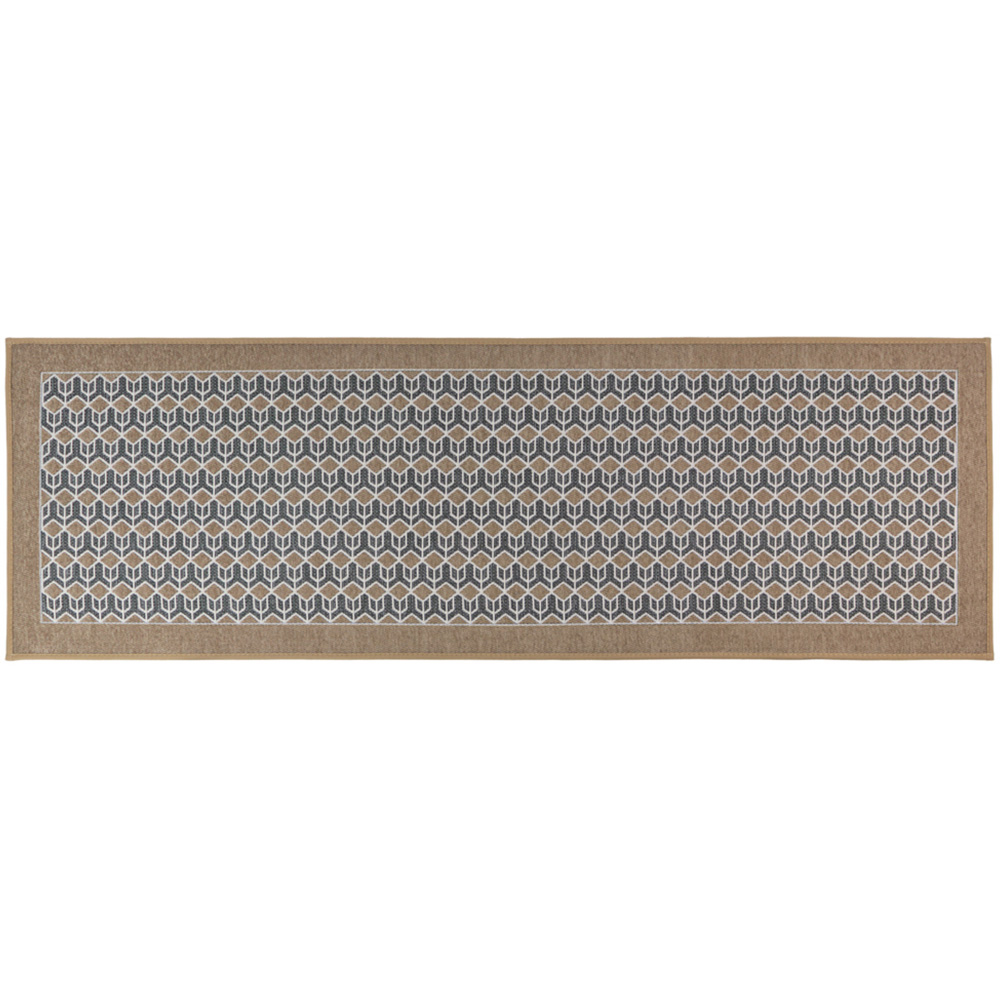 JVL Allure Beige Rubber Backed Door Mat and Runner Set Image 2