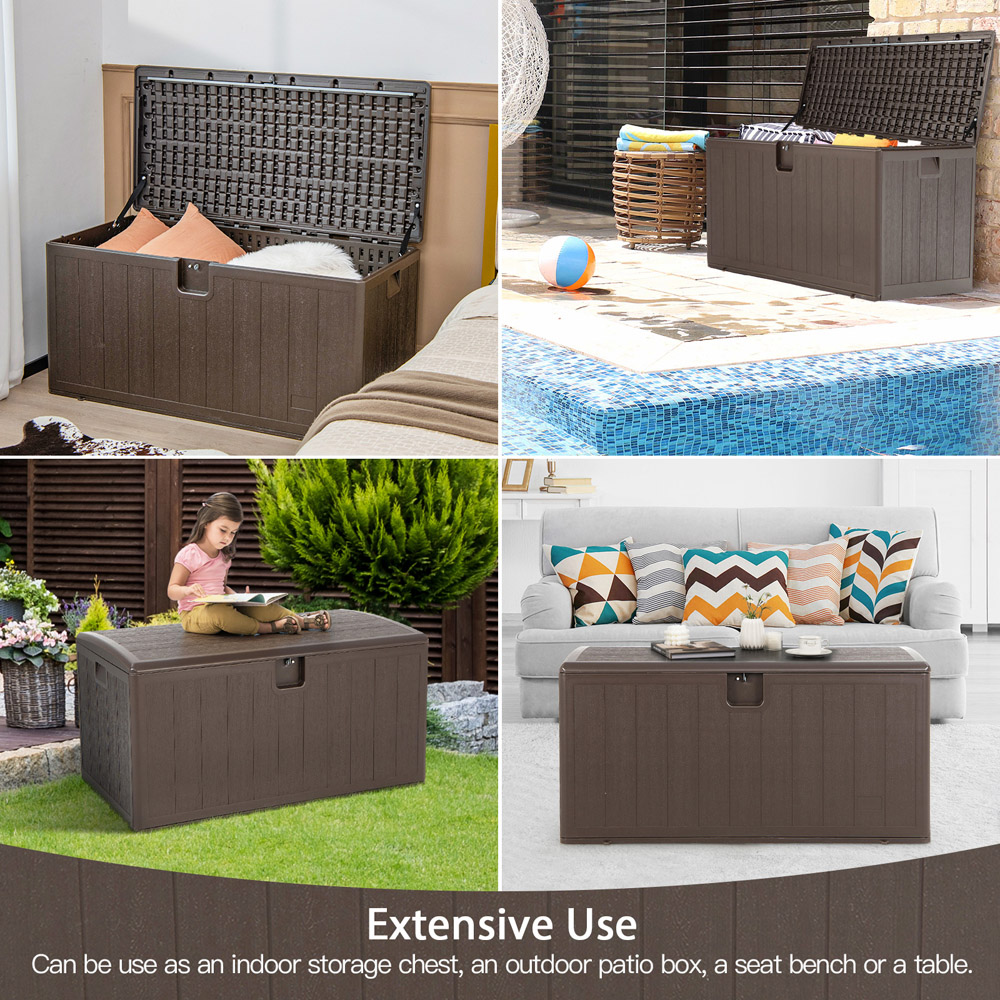 Costway 400L Outdoor Storage Deck Box with Lockable Cover Image 6
