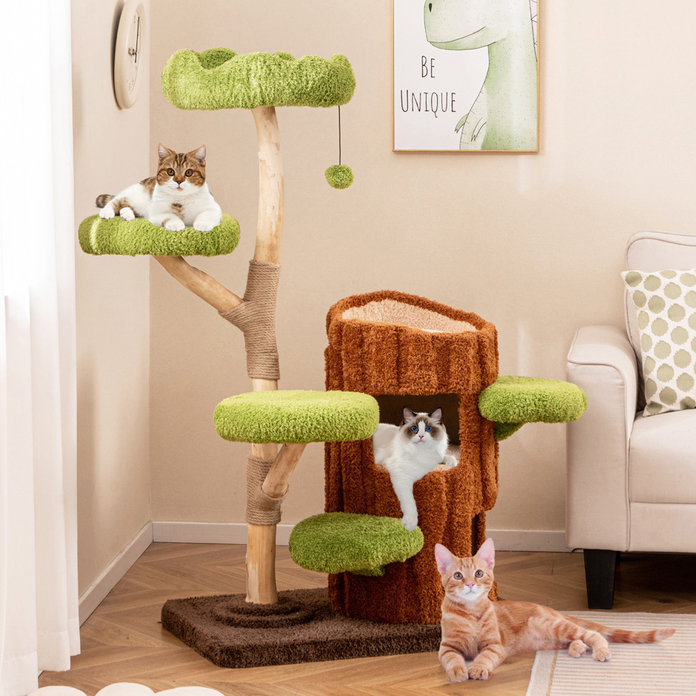 Costway Brown Multi Level Cat Tree Tower Image 2