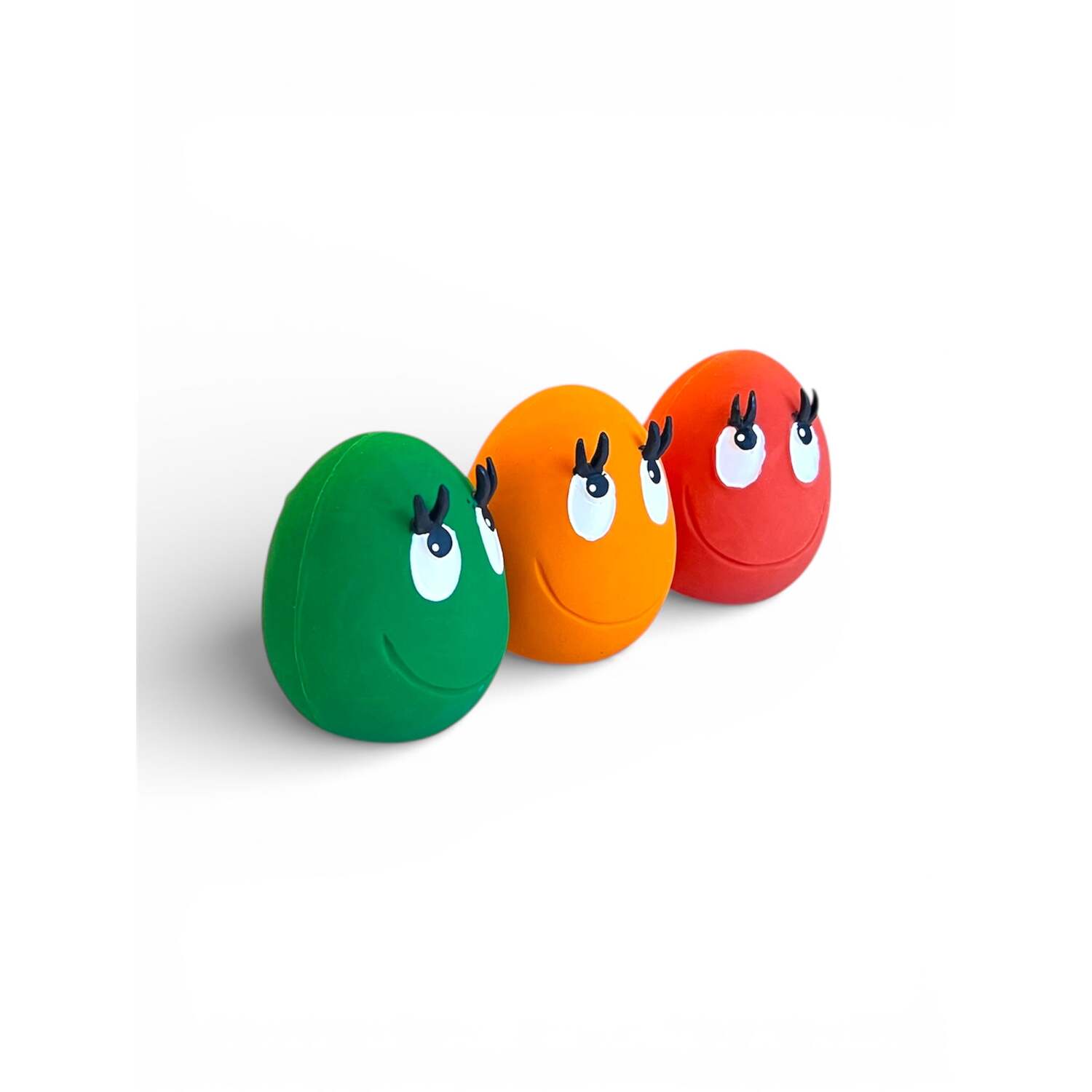 Totally Pawsome OVO Egg Small Dog Toy, 3 Pack, Red Orange and Green Image 3