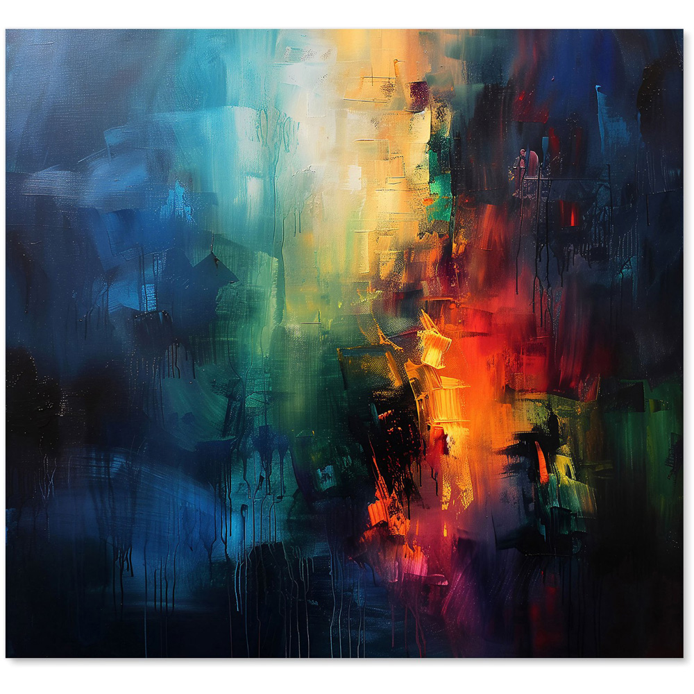 Warren Reed Designer Colourful Chaos Urban Dreamscape Glass Kitchen Splashback 65 x 70cm Image 2
