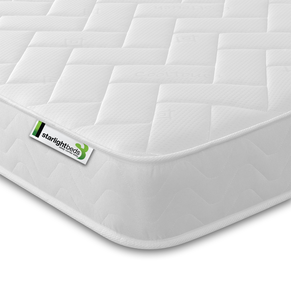 Starlight Beds Deluxe European Small Single White Memory Foam with Spring Mattress Image 3