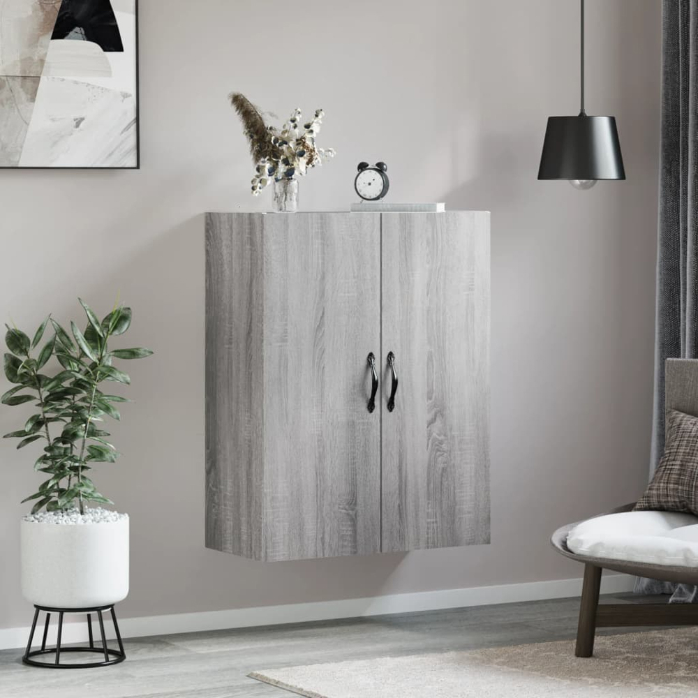 vidaXL 2 Door Grey Sonoma Wall Mounted Cabinet Image 9