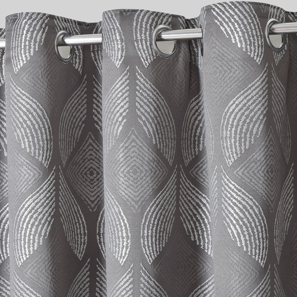 Intimates Buxton Grey Ring Top Curtains 168X229cm Image 2