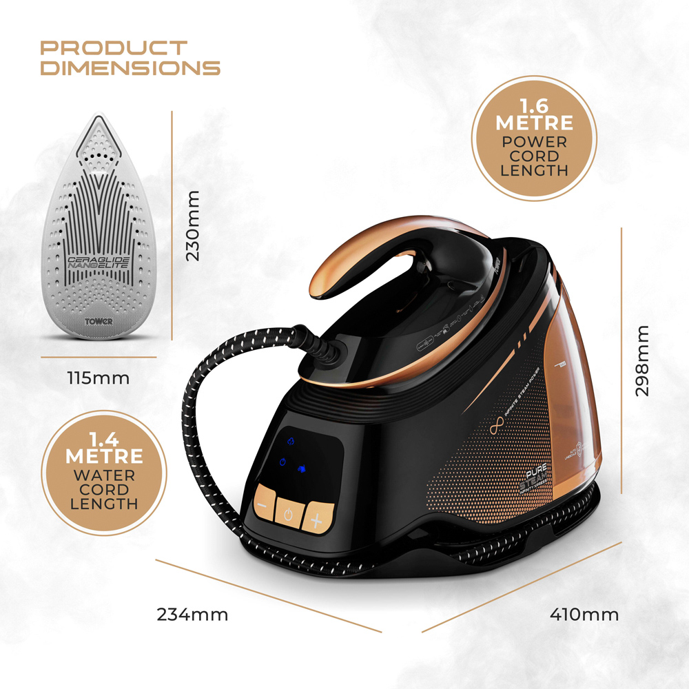 Tower Xpress Black and Gold Steam Generator Image 9