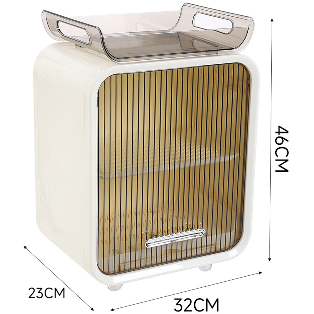 H&O Direct Single Door Single Shelf White Kitchen Dish Drying Rack Image 5