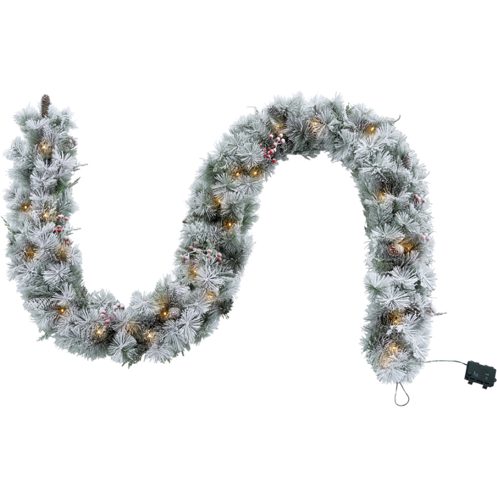 Festive Christmas 70 Warm White LED Aurora Winter Glow Christmas Garland 270cm Image 2