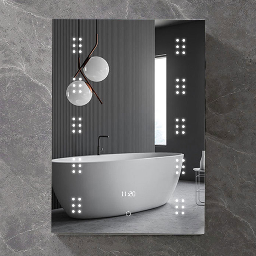 Living and Home White LED Mirror Bathroom Cabinet with Sensor Switch Image 1