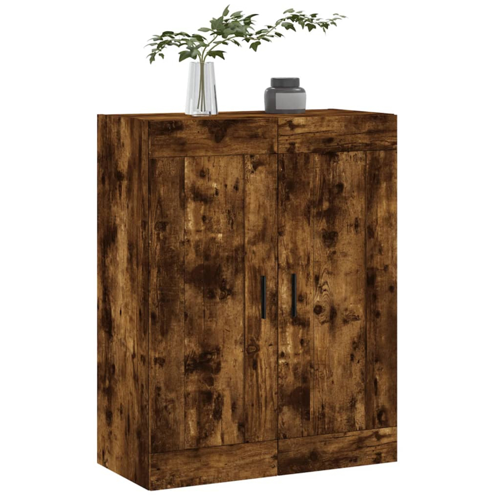 vidaXL 2 Door Brown Smoked Oak Wall Mounted Cabinet Image 3
