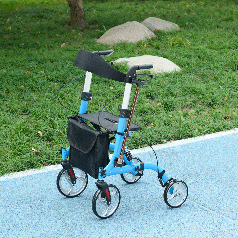 Portland Blue 4 Wheel Rollator Walker with Seat Image 2