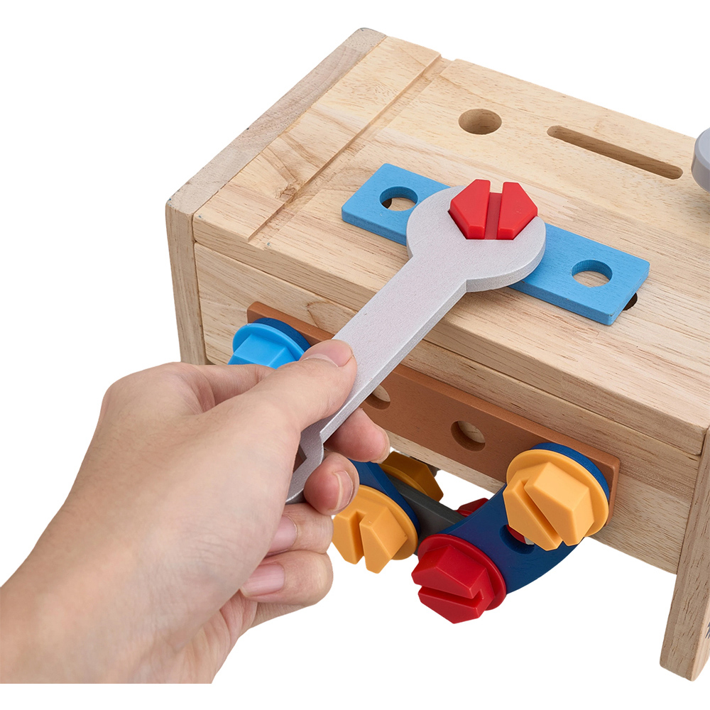 H&O Direct Kids Wooden Repair Pretend Play Tool Set Image 2