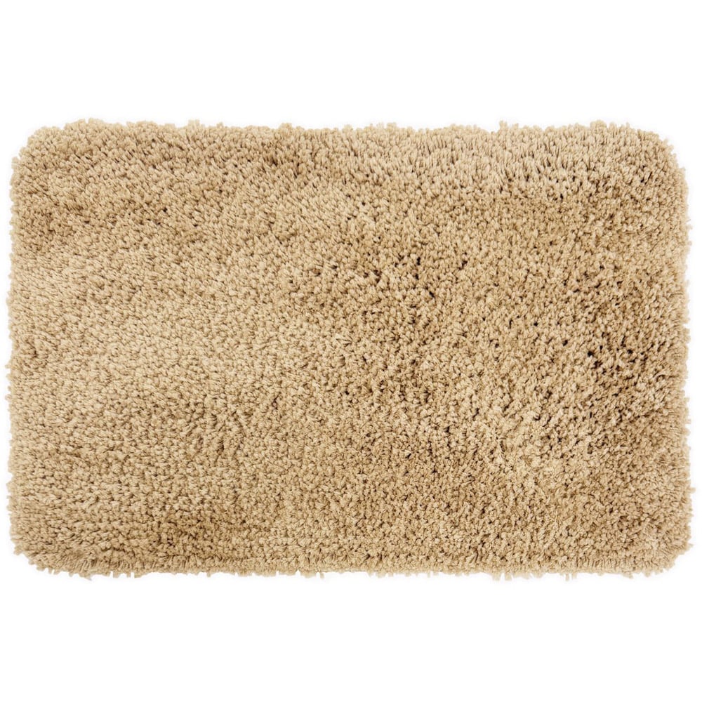 Allure Bath Fashions Beige Microfibre Shaggy Bath Mat 40 x 60cm Image 1