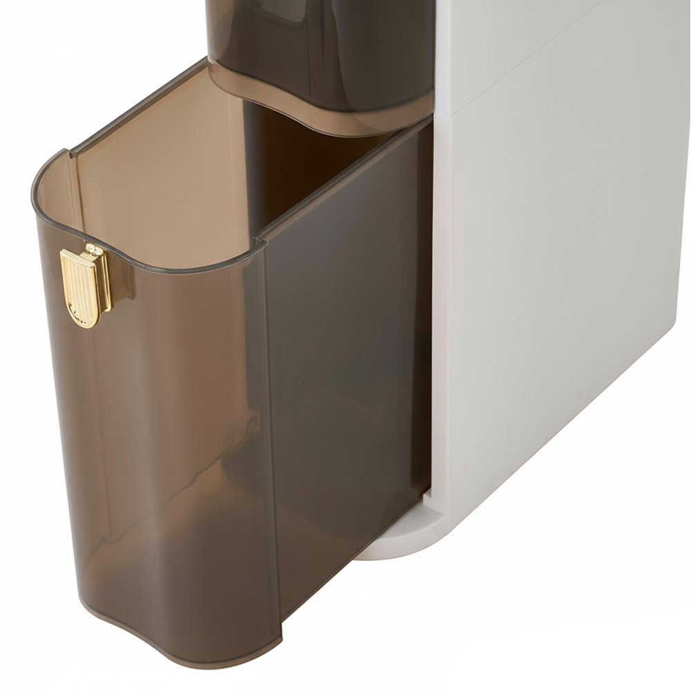 Living and Home 4 Drawer Ivory White and Light Brown Bathroom Storage Cabinet Image 5